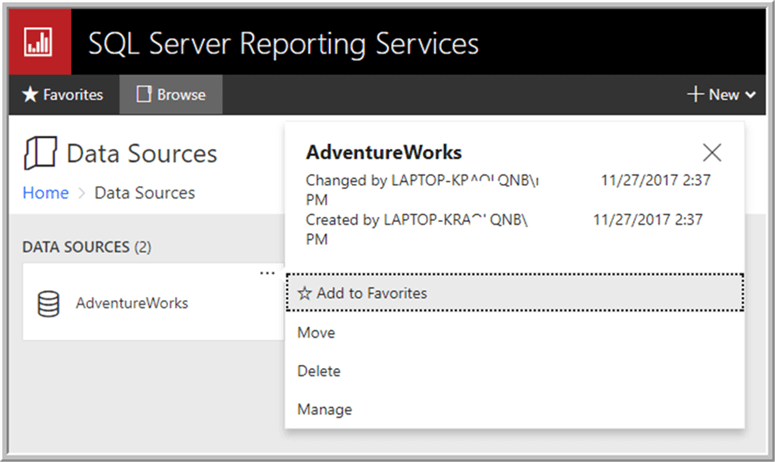 manage data source - Description: manage data source