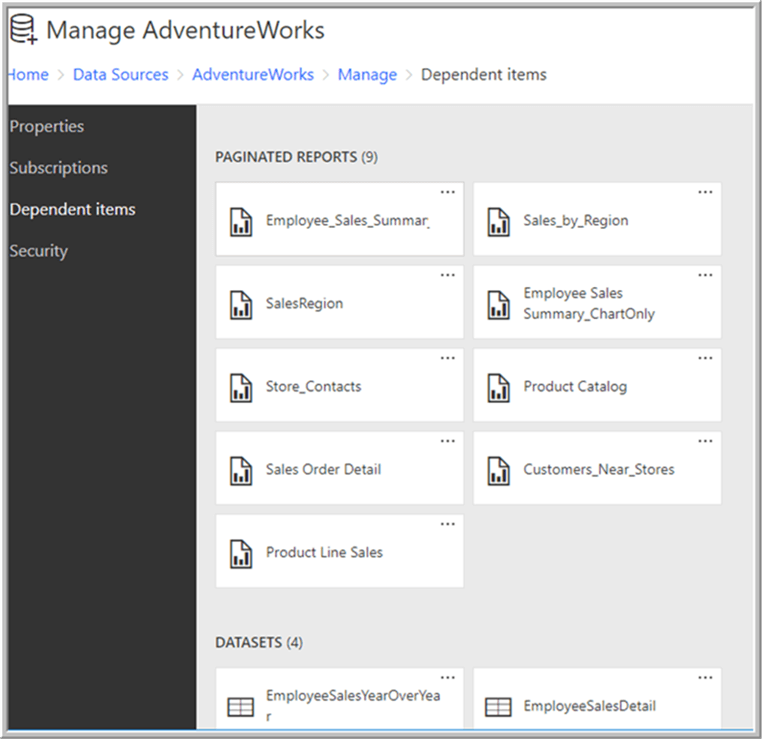dependent reports - Description: dependent reports