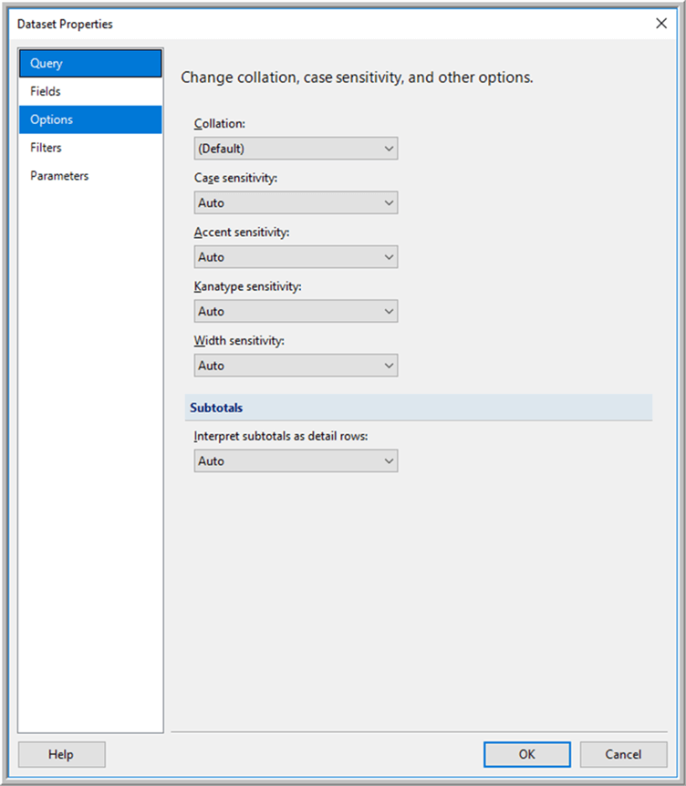 Options - Description: Options