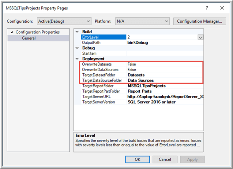 Project Options - Description: Project Options