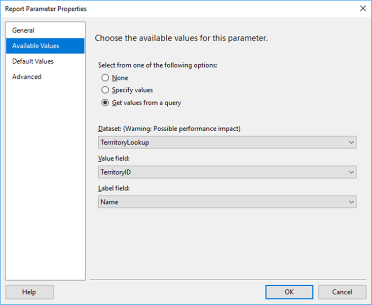 avaialble values query - Description: available values query