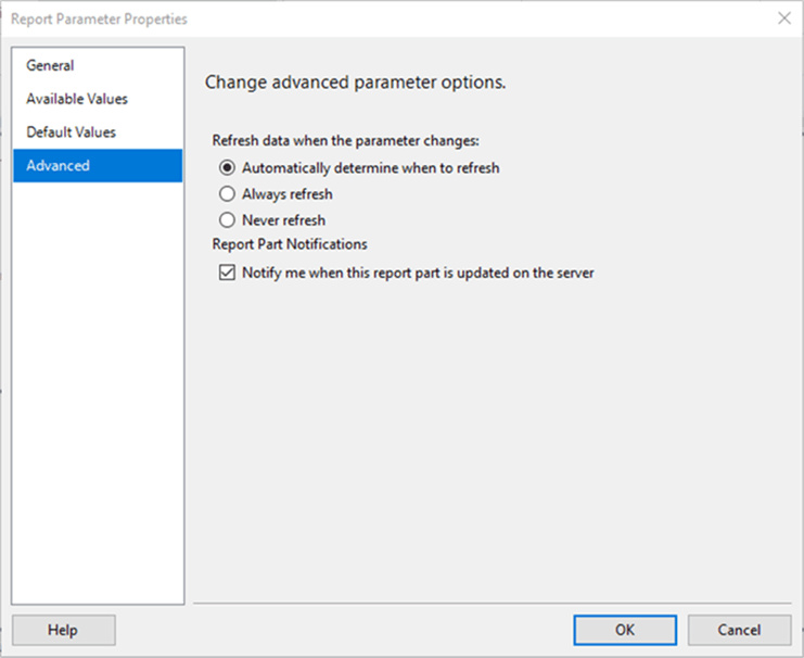 advance parameters