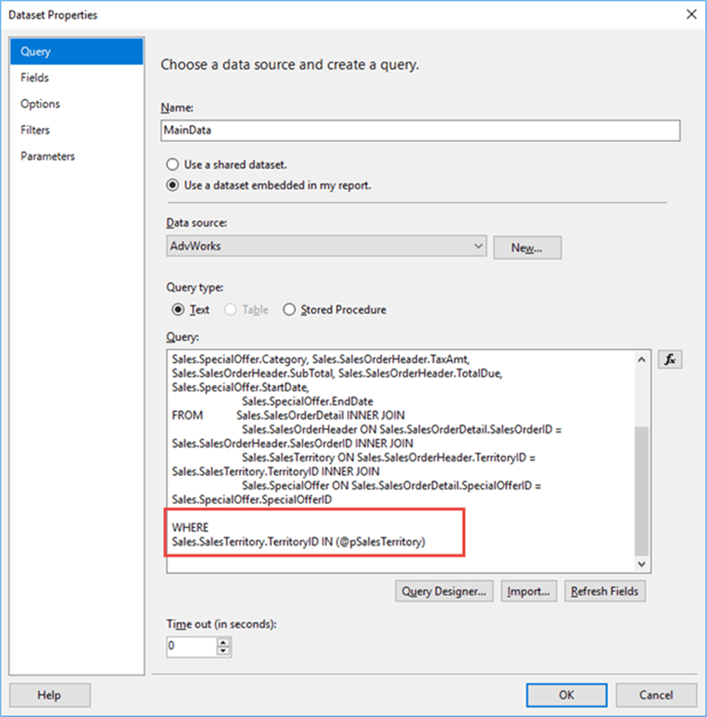query with parameter - Description: query with parameter