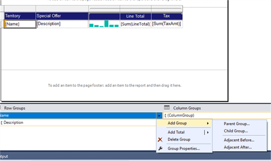 add row group - Description: add row group