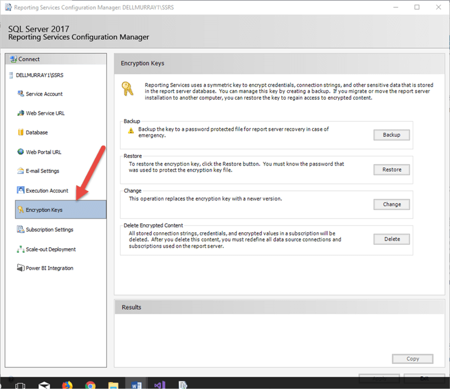 backup key - Description: backup key