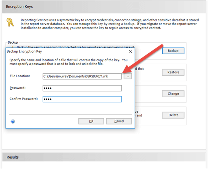 backup encryption key
