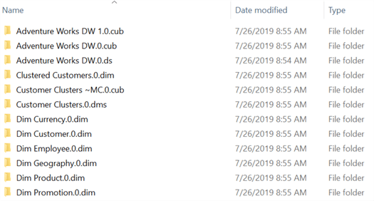 analysis services objects