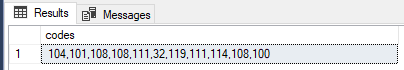 UNICODE T-SQL code separated by commas