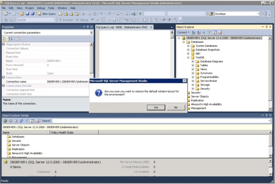 sql query in SQL Server Management Studio